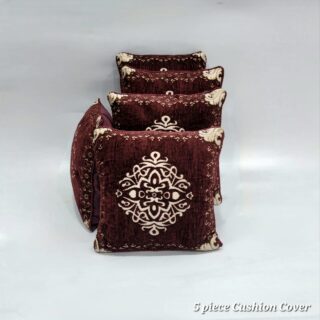 5 PCS Velvet Jacquard Cushion Cover Set – Premium Quality 15x15 Inch Decorative Sofa Pillow Covers