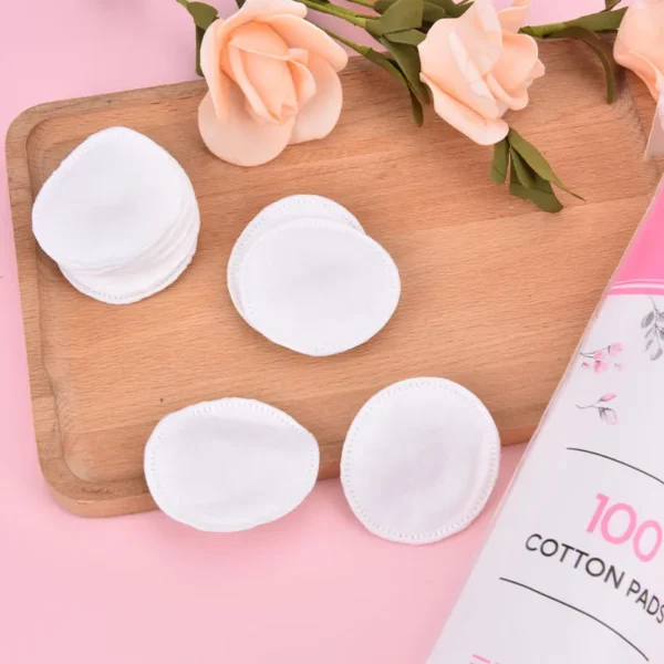 80 Pcs Soft Cotton Makeup Remover Pads – Absorbent, Gentle Facial Cleansing Cotton for Eyes, Lips & Face - Image 2