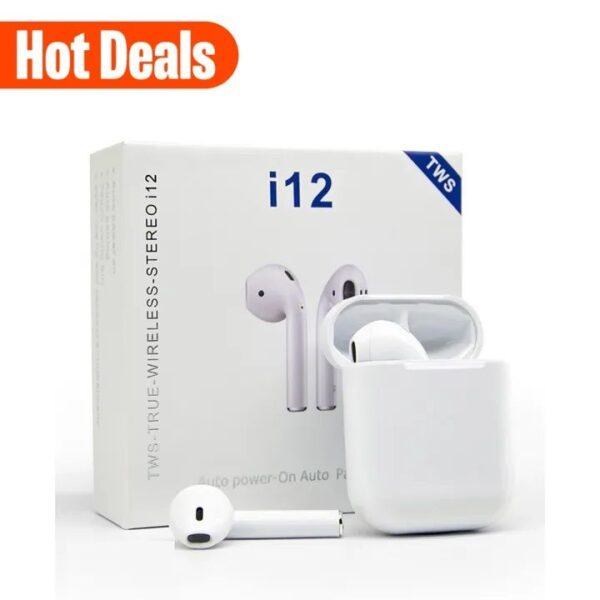 AirPods Pro i7S Double Wireless Bluetooth Earbuds with Power Bank – Stereo Sound & Noise Reduction – White