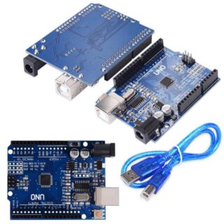 Arduino UNO R3 (SMD) with USB Cable – ATmega328 – 14 Digital IO – 6 Analog Inputs – 16MHz Clock