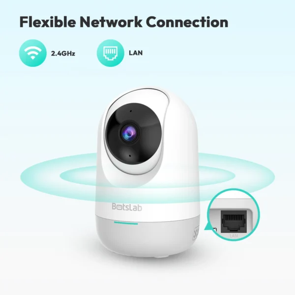 Botslab C212 Indoor Smart Pan Tilt Camera 2K WiFi Dome with AI Detection Night Vision and Two-Way Audio - Image 2