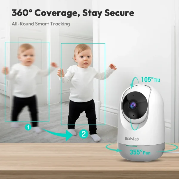 Botslab C212 Indoor Smart Pan Tilt Camera 2K WiFi Dome with AI Detection Night Vision and Two-Way Audio - Image 5