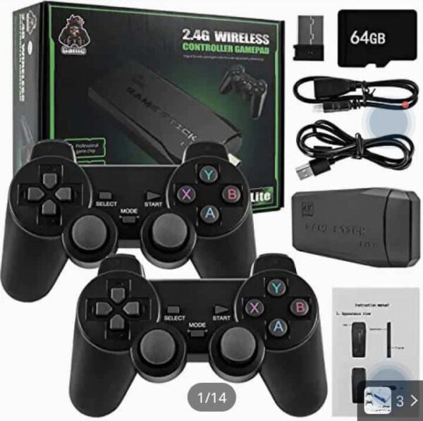 Brand New M8 HDMI Game Stick Lite Console – 64GB – 2.4G Wireless Controllers – 20,000+ Retro Games – Plug & Play