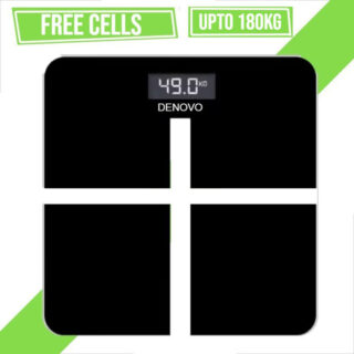 DENOVO MART Digital Body Weight Scale – Tempered Glass, LCD Display, 180 KG Capacity