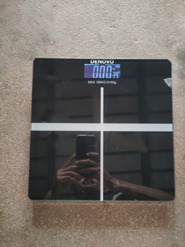 DENOVO MART Digital Body Weight Scale – Tempered Glass, LCD Display, 180 KG Capacity - Image 2