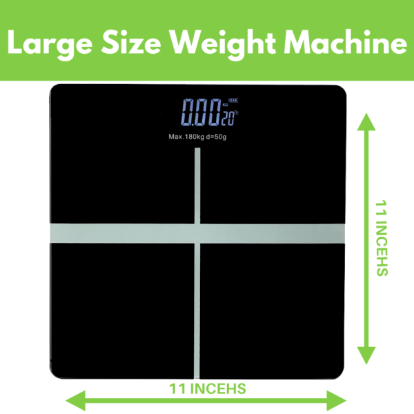 DENOVO MART Digital Body Weight Scale – Tempered Glass, LCD Display, 180 KG Capacity - Image 3