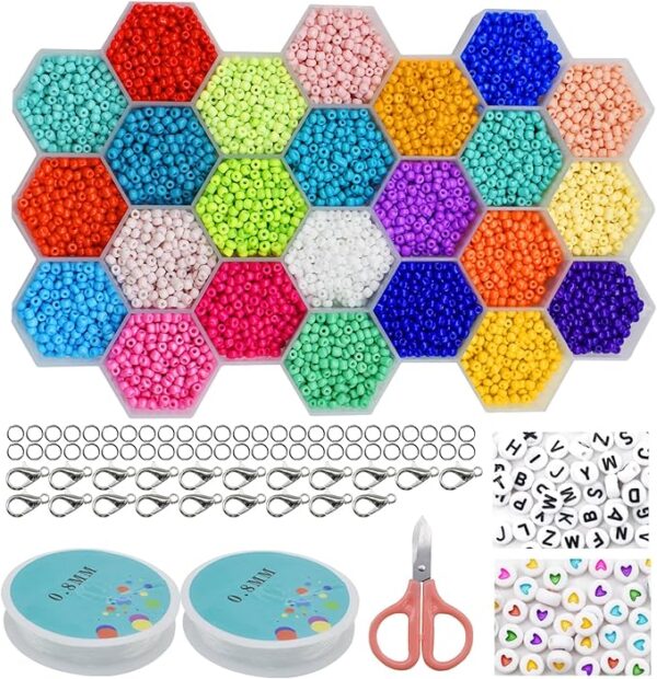 DIY Bracelet Making Kit for Girls – Jewellery Beads Box Clay Beads, Seed Beads & Accessories - Image 2