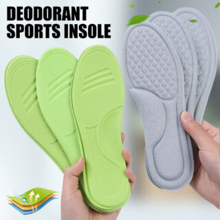 Nano Antibacterial Sport Insoles – Memory Foam Sneakers Pads with Sweat Absorption & Deodorant Cushion