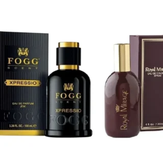 Pack of 2 Perfumes – FOGG Impression Black & Royals Mirage Brown – 100ml Each – Unisex Fragrance Gift Set