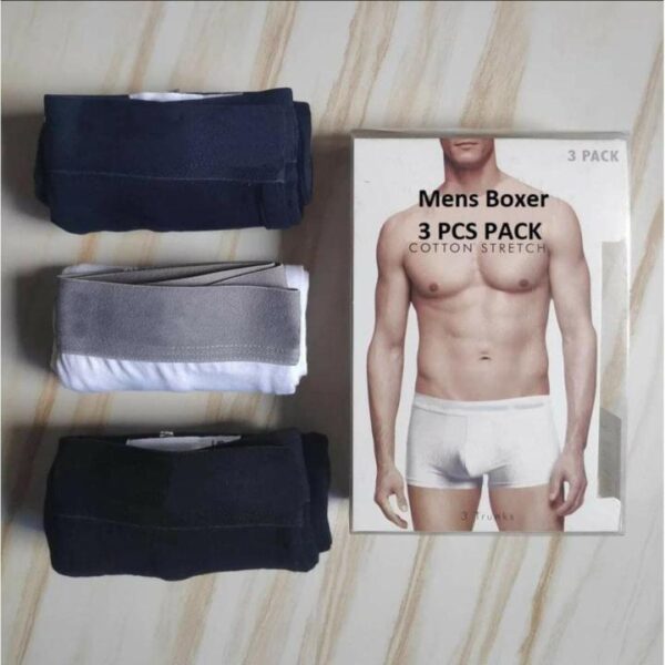 Pack of 3 Men's Boxer Underwear – Export Quality, Premium Cotton, All-Day Comfort