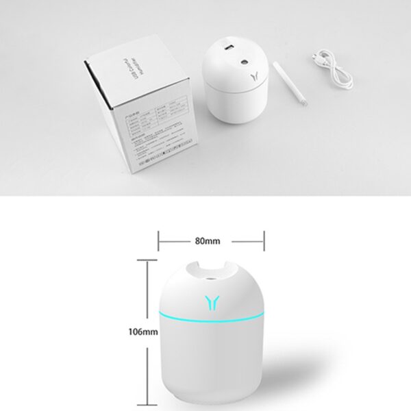 Portable Mini Air Humidifier USB Desktop Diffuser & Mist Maker LED Night Lamp 250ML - Image 3