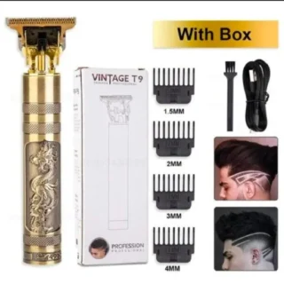 Professional Vintage T9 Dragon Style Hair & Beard Trimmer – USB Rechargeable Grooming Kit for Men