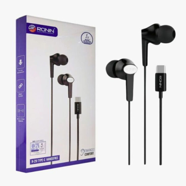 Ronin R29 Type-C Handsfree | Enhanced Comfort | Deep Bass | Premium Sound