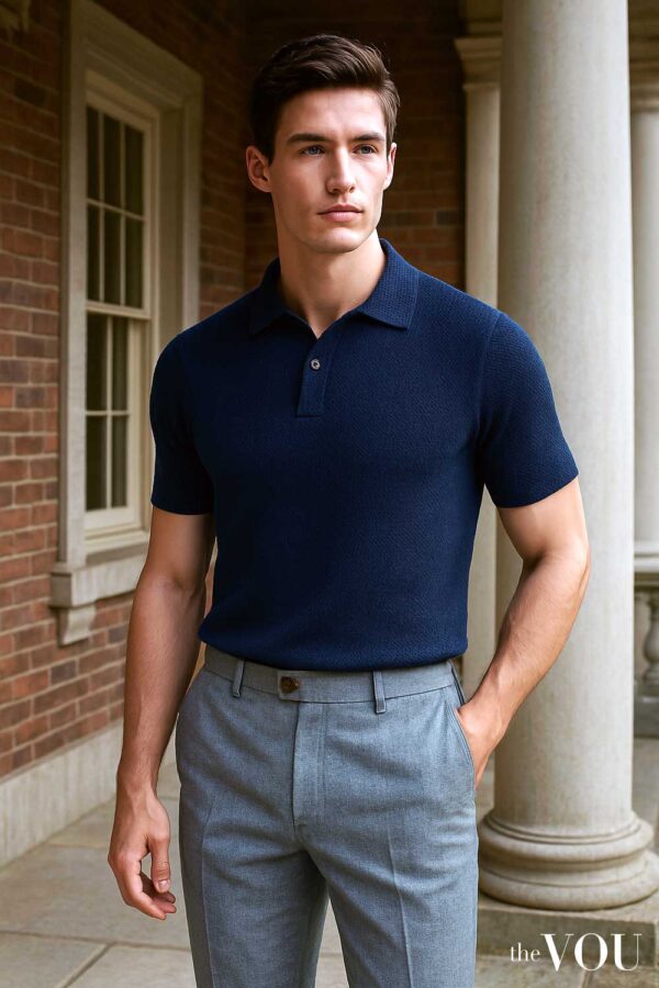 Textured Waffle Knitted Polo T-shirts for Men – Stylish 2025 Smart Fit Polo Shirts - Image 2