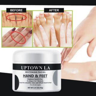 UPTOWN LA Whitening Facial for Hands & Feet – 2-in-1 Brightening & Moisturizing Formula – All Skin Types – Spa-Like Care
