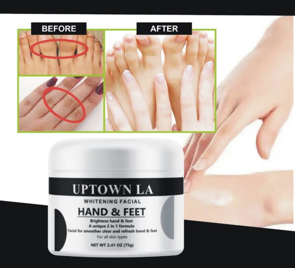 UPTOWN LA Whitening Facial for Hands & Feet – 2-in-1 Brightening & Moisturizing Formula – All Skin Types – Spa-Like Care