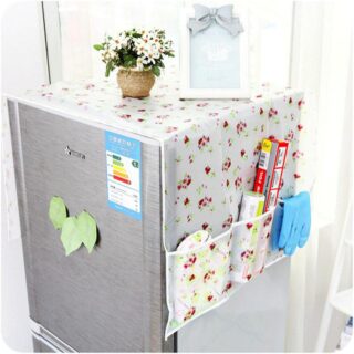 Waterproof Fridge Dust Cover with 6 Side Pockets – Parachute Material Moistureproof Organizer