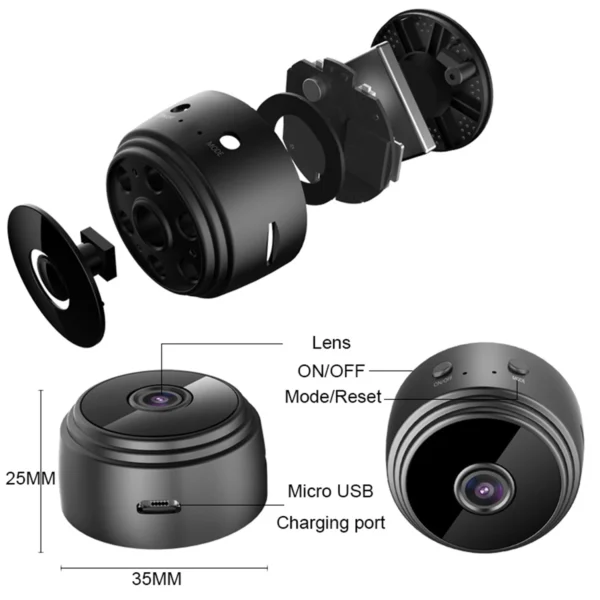 Wireless WiFi A9 Mini Hidden Camera 1080P HD Magnetic Security Cam - Image 3