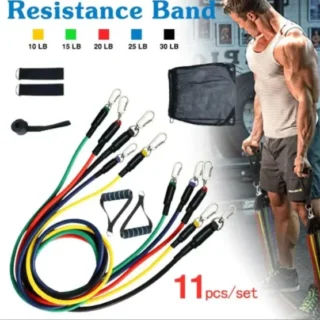 11PCS Latex Resistance Band Set – Fitness, Yoga, Pilates & Full Body Workout Kit