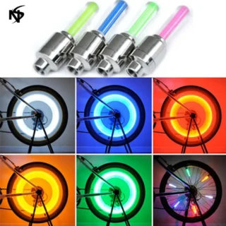 2Pcs Motion Activated LED Bike Wheel Tire Valve Cap Lights – Glow Flashlight for Bicycles, Motorcycles & Cars
