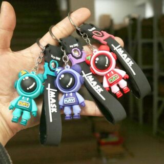 Astronaut Space Robot Keychain with Strap – Stylish Resin Bike & Car Keyring
