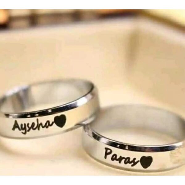 Customized Single Name Ring – Personalized Jewelry in Golden, Silver & Black - Image 2