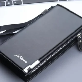 Imported WOMen’s Wallet – High Quality PU Leather Bifold Hand Clutch with Zipper & Wristlet (Black & Brown)
