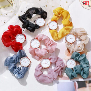 Korean Alloy Ribbon Streamer Scrunchie Watch for Girls & Women – Trendy Ladies Fashion Accessory