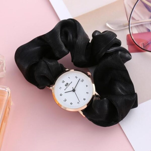 Korean Alloy Ribbon Streamer Scrunchie Watch for Girls & Women – Trendy Ladies Fashion Accessory - Image 2