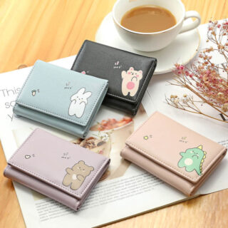 Multi Card Slot Women’s Wallet – Lightweight Three-Fold Cute Card Holder for Girls & Students