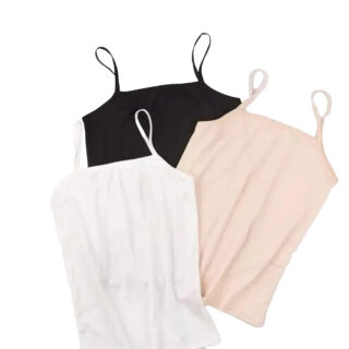 Pack of 3 Camisoles for Teenage Girls & Women – Stretchable Pure Cotton Tank Tops Bra Vest