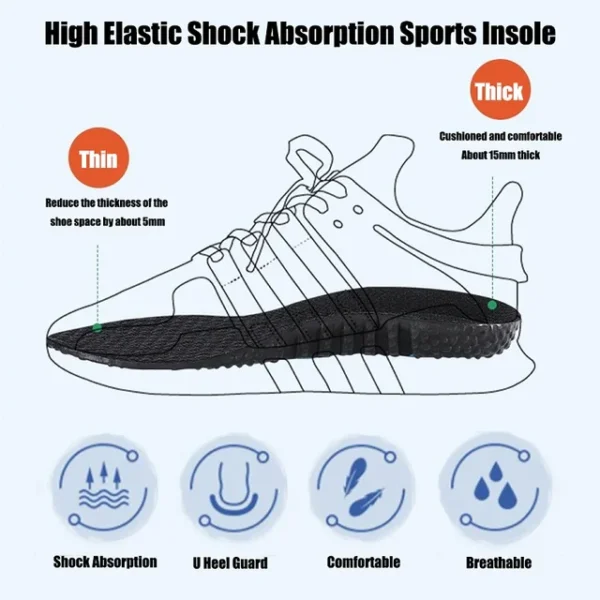 Sport Insoles for Shoes – Shock Absorption, Breathable Cushion & Massage Care Pads (Unisex) - Image 5