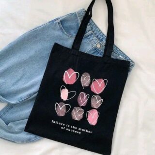 Trendy Hand-Painted Tote Bag for Girls & Women – Eco-Friendly Shopping Bag (15×18 Inches)