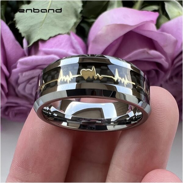heart Beat Logo Titanium Steel Ring – Unisex Luxury Fashion Jewelry