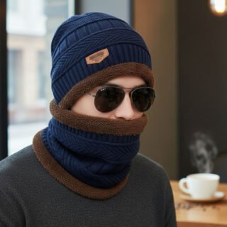 Beanie Cap – Wool Cap with Neck Warmer for Men | Winter Cap for Man |2 pcs| winter cap with mask