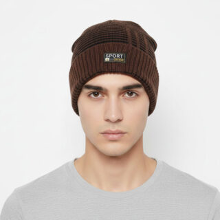 Unisex Double Layer Woolen Winter Cap - Warm Knitted Beanie for Men, Women & Teens