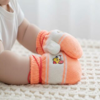 Pack of 3 Baby Woolen Mittens | Soft & Cozy Winter Gloves for Newborn to 12 Months | Multicolor Warm Baby Hand Gloves| Free shipping