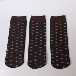 Women’s Brown Slightly Thick Socks with White Design | free shipping | pack of 1 pairs | Soft & Comfortable Daily Wear Socks for Girls & Women
