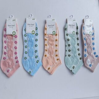 Fancy Floral Women Socks | Korean Style Short Ankle Socks | Soft Cotton Breathable Casual Socks | free shipping | pack of 2 pairs